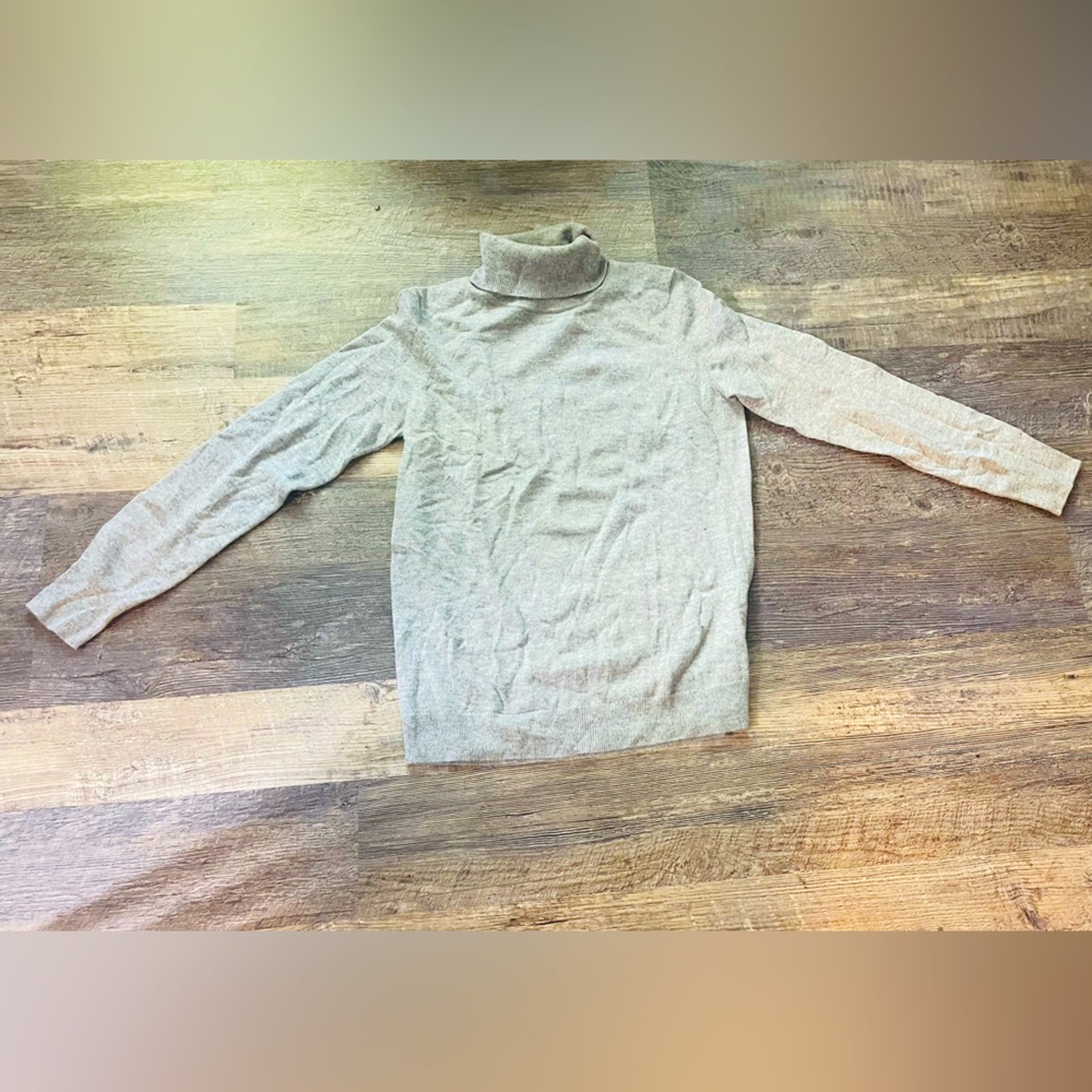 Talbots xs pure cashmere turtleneck sweater grey